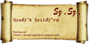 Szvák Szilárd névjegykártya